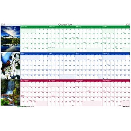 House of Doolittle 3930 Earthscapes Nature Scene Reversible/Erasable Yearly Wall Calendar, 18 x 24, 2015