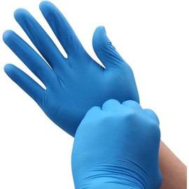 HIVEHYPE Disposable Nitrile Gloves Powder & Latex Free, Touch Screen Exam Disposable Non-Sterile Nitrile Gloves, Multi-Purpose Gloves, Disposable, Extra Strong, Box of 100 (LARGE)