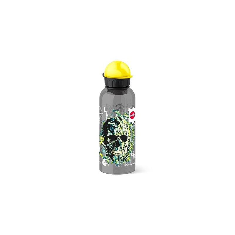 Emsa children's drinking bottle, 600 ml, safety cap, Teens Skull,
