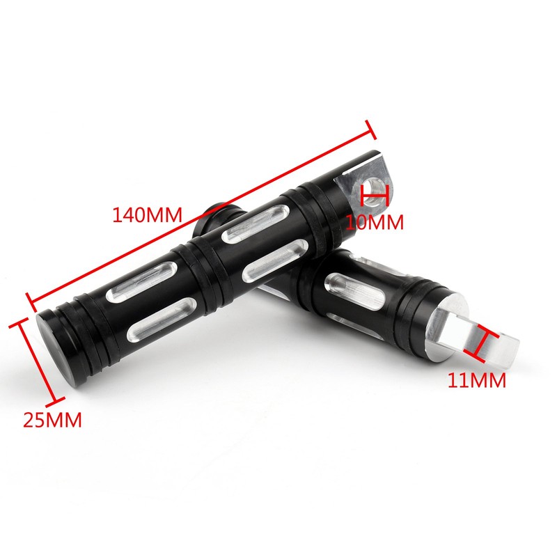 Bruce & Shark CNC Cut Black Foot Pegs for Harley