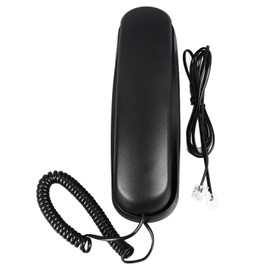 Wall Mountable Telephone Multifunctional Clear Sound Corded Landline Phone for Home Hotel Office Black