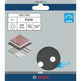 BOSCH (Bosch) sanding paper 125mmƒÓ # 240 (5 pieces) [2,608,605,119]