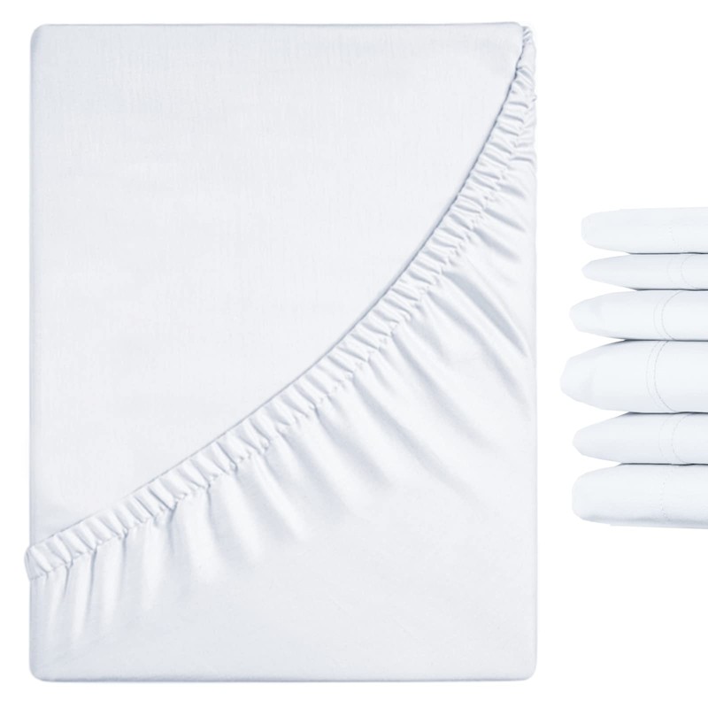LuxClub Single Fitted Sheet Bedding with 45cm Depth, Extra Deep