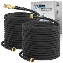 Anufles Garden Hose 100FT, Lightweight 3-Layer PVC Flexible Water Hose, No Kink, Leak-Resistant, High-Pressure with Metal Fittings, Durable for Outdoor, Gardening, Washing Cars, Easy to Store