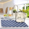 Navy Blue Trellis Lattice Dish Drying Mat for Kitchen Counter