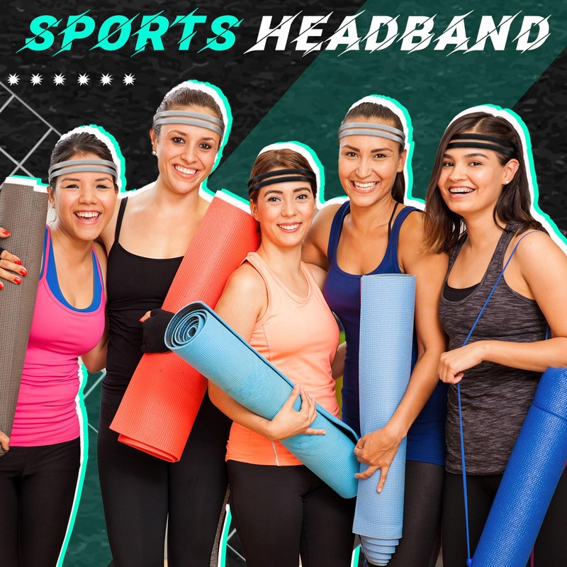Shappy 3 Pieces Double-Straps Sport Headbands Elastic Hairband Non-Slip Sweatband