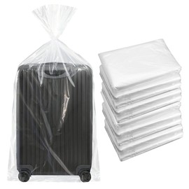 Pack of 10 Extra Large Clear Plastic Storage Bags, 100 x 120 cm Transparent Plastic Bags for Luggage, Suitcase, Furniture, Comforter, Children's Bike, Dustproof and Reusable