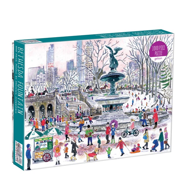 Galison Michael Storrings Bethesda Fountain Jigsaw Puzzle,27” x 20''Illustrated Art Puzzle with Scene from a Central Park Landmark Challenging Family Friendly Fun Indoor Activity,Multicolor