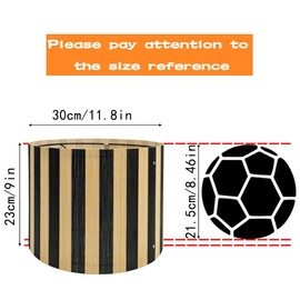 Modern bamboo lamp shade for table lamps and floor lamps Art decorative with Colorful Minimalist geometric style ideal for living room bederoom easy assemble size 11.8x9Inch (Black Stripe)