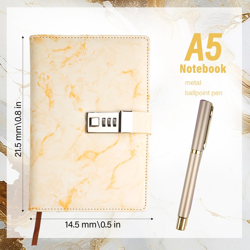 A5 Diary with Code Girls, Diary for Adults with Lock,