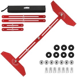 MBIGM Red Stair Gauge Tool with Metal Knobs and Double Rubber Washers – Stronger Hold and Durable Construction – Adjustable Stair Tread Template Tool for Accurate Wooden Stair Measurements