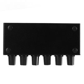 Stereo Audio Splitter Box Mini Preamplifier Headphone Amplifier 2 Way Input 4 Way Output 3.5mm Music Control Panel Black