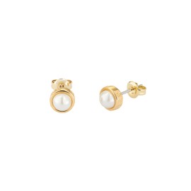 Ted Baker Sinaa Pearl Stud Earrings For Women (Gold Tone/Pearl)