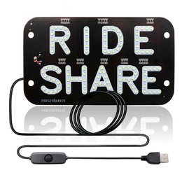 YSY Juren LED Car Window Accessory Sign RIDESHARE for Ride Share Drivers Taxi Light (ICE blue)