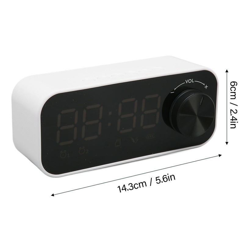 Bluetooth Speaker Alarm Clock Radio Digital LED Display Subwoofer Mini