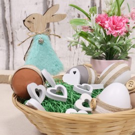 com-four® Scatter Decoration Spring, Easter - Decorative Heart, Butterfly, Flower Made Of Wood - Table Decoration - Spring Decoration - Easter Decoration