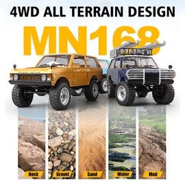ARRIS RC Rock Crawler, MN-168 Ranger Rover 1:12 RC Climbing Car, 4WD Off-Road RC Crawler RTF, 2.4Ghz 4x4 All Terrain Car with 1200Mah Battery for Adults