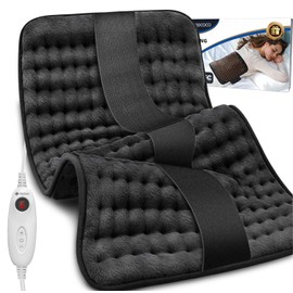 Heating Pad for Back, CooCoCo Heated Pad with Strap for Period Cramps, Electric Heat Pad for Neck Shoulders Lower Back, 10 Heat Settings, Auto Off, Moist Heat, Christmas Gifts for Women Men, 12" x 24"