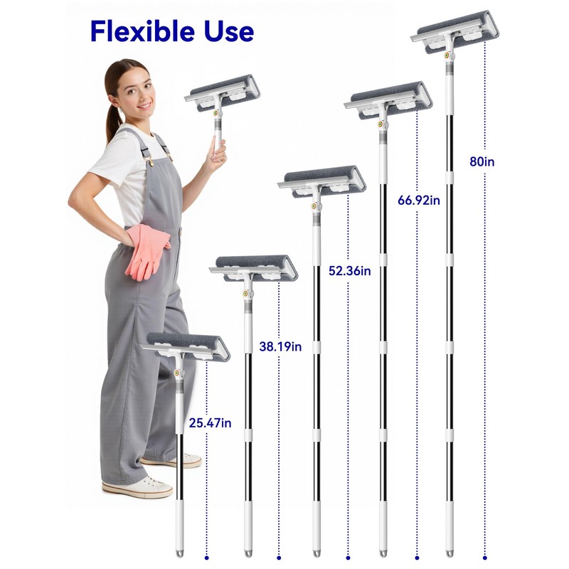 CTIME 80" Window Washing Kit with Extension Pole : Professional