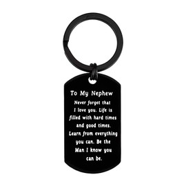 to My Nephew Keychain Gifts from Aunt Uncle Inspirational Gifts for Nephew Graduation Christmas Birthday Gift for Nephew Encouragement Gift