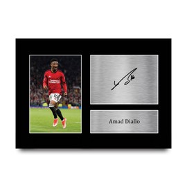 HWC Trading A4 Amad Diallo Gifts Printed Signed Autograph Picture for Football Fans and Supporters - A4