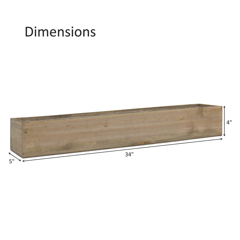 CYS EXCEL Rectangle Wood Planter Box with Removable Plastic Liner
