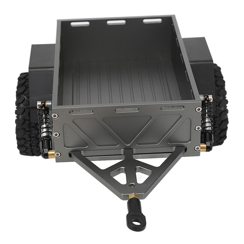RC Car Hitch Trailer Aluminum Alloy Antislip Rubber Tire Rustproof