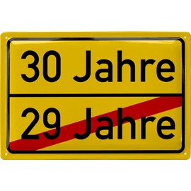 LANOLU Retro Tin Sign 30 Sign Birthday 30s Sign Location Sign Traffic Sign Decoration 30th Birthday Man, 30th Birthday Decoration, 20 x 30 cm