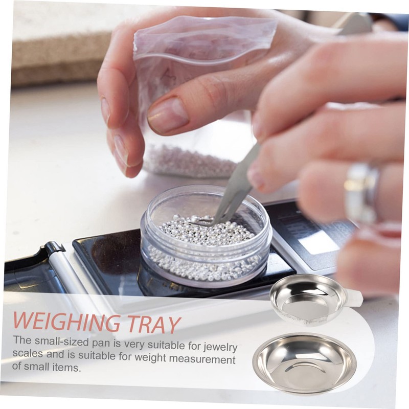 COHEALI 3sets Electronic Scale Trays Stainless Steel Gems Weighting Dish