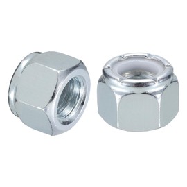 sourcing map 10Pcs 5/8"-11 Nylon Insert Hex Lock Nuts, Carbon Steel Self-Locking Nylon Insert Stop Nut for Industrial Construction Fasteners, White&White