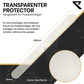 RYZE Transparent Padel Racket Protection - Smooth Surface - Padel Racket Protectors in Pack of 2 - Durable and Elastic Material - Easy to Apply - Minimal Air Bubbles