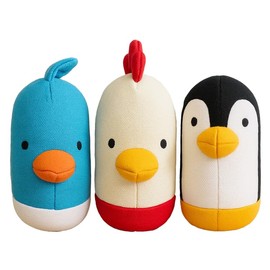 Yomp Fowl Play Bird Plush Dog Toys – Set of 3 Eco-Friendly Plush Balls for Dogs – Durable Canvas & Crinkle Paper – Recyclable & All-Natural – Fun, Tough & Sustainable