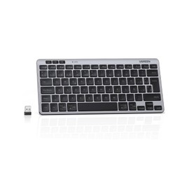 UGREEN Mini Teclado Inalmbrico Espaol,Cambio de 3 Dispositivos con Bluetooth 5.32.4G, Clic Silencioso y Porttil, Compatible con Windows, macOS, iOS...