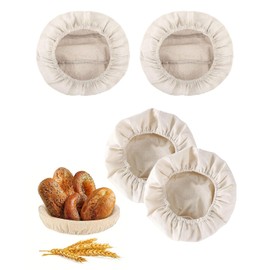 UYRVAPE 4 x Linen Cloth Bread Baking Baker's Linen Dough Cloth Swirl Cloth Fermentation Cloth 25 cm Baker's Lines for Bread, Proofing Baskets for Bread, Proofing Basket for Bread Baking, Baker's Lines