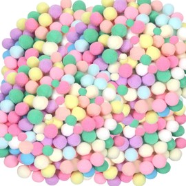 Pack of 400 Pompoms for Crafts, Cat Toy Ball Felt Balls Pastel Pompoms for Crafts Large Pompoms Pastel Colours for Funny Creative Crafts Fine Hair Accessories Party Decoration