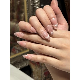 Sugar Blush Handmade Nail Tips - Almond / 슈가 블러쉬 수제네일팁 - 아몬드