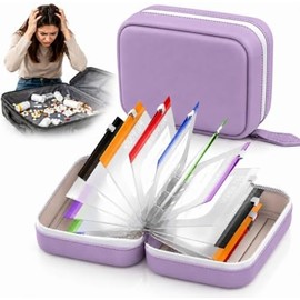 Travel Pill Organizer Case for Bags, Weekly Routines, and Compact Travel Storage - A8 Waterproof