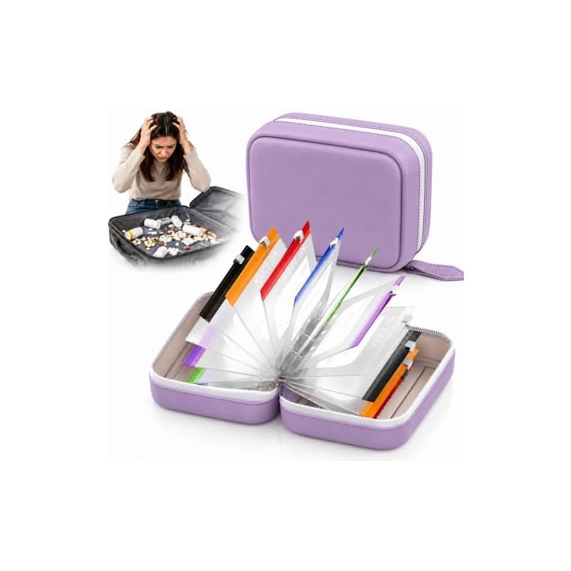 Travel Pill Organizer Case for Bags, Weekly Routines, and Compact