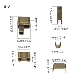 uxcell Zipper Repair Kits, #3 Metal Latch Slider Retainers Box & Insertion Pins & Top Bottom Stoppers for Bag Coat Zippers Replacing (69Pcs, Bronze)