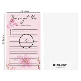 Inkdotpot Pack Of 2 Daily Planner List Undated Notepads, Memo Pad To-Do List Tear Off List Pad- Organizer- Scheduler- Organize Tasks (50 Sheets Each)-TD