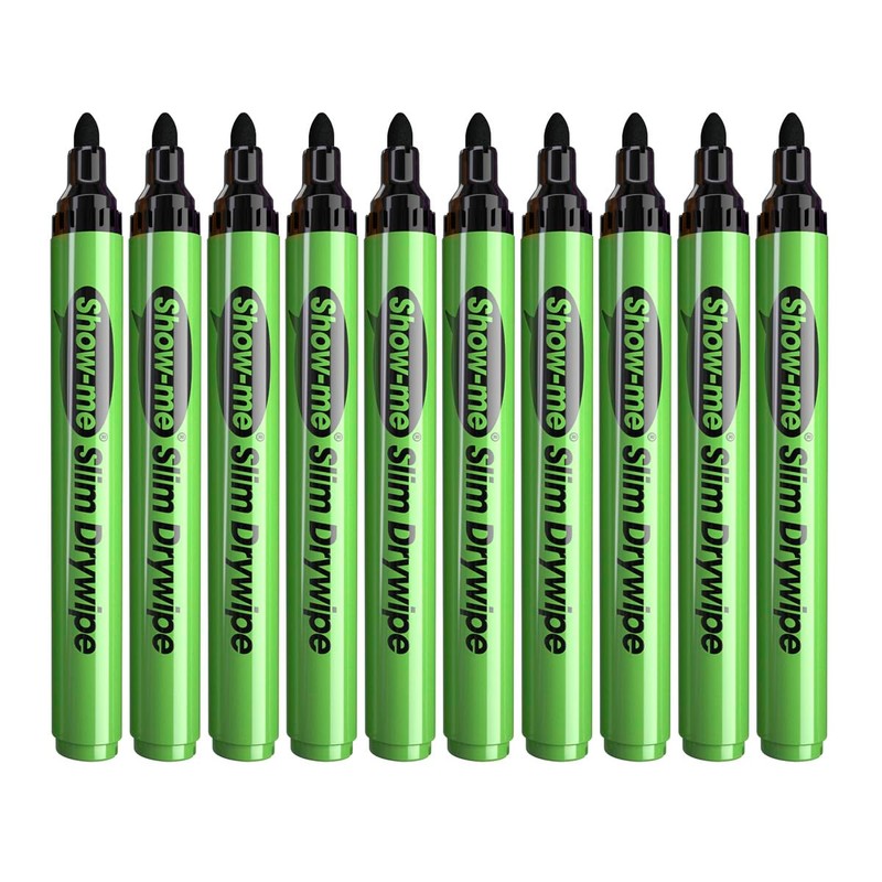 Show-me SDP Medium-Tip Drywipe Whiteboard Pens for Schools and Classrooms–