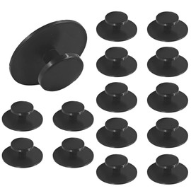 PDETVEO 16PCS Self-Stick Drawer Knobs Pull Handle, Handle Helpers for Kitchen, Wardrobe, Window and Furniture Organization (Dark Coffee)