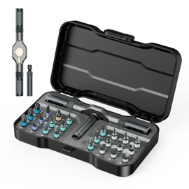 Ankilo 24 in 1 Magnetic Screwdriver Set, DIY Ratchet Screwdriver Set with Rotatable Ratchet Handle, Repair Tool Kit, Small Ratchet Set in Case for Furniture Computer Bicycle