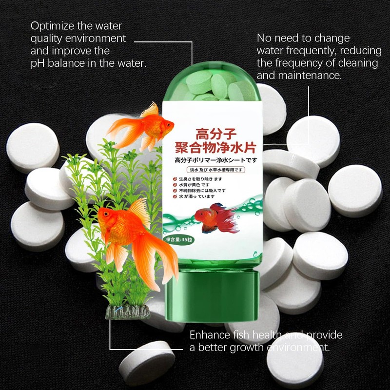 2*35pcs Powerful Aquarium Water Purification Tablet,Portable Aqua Water Purification Tablets,Fish