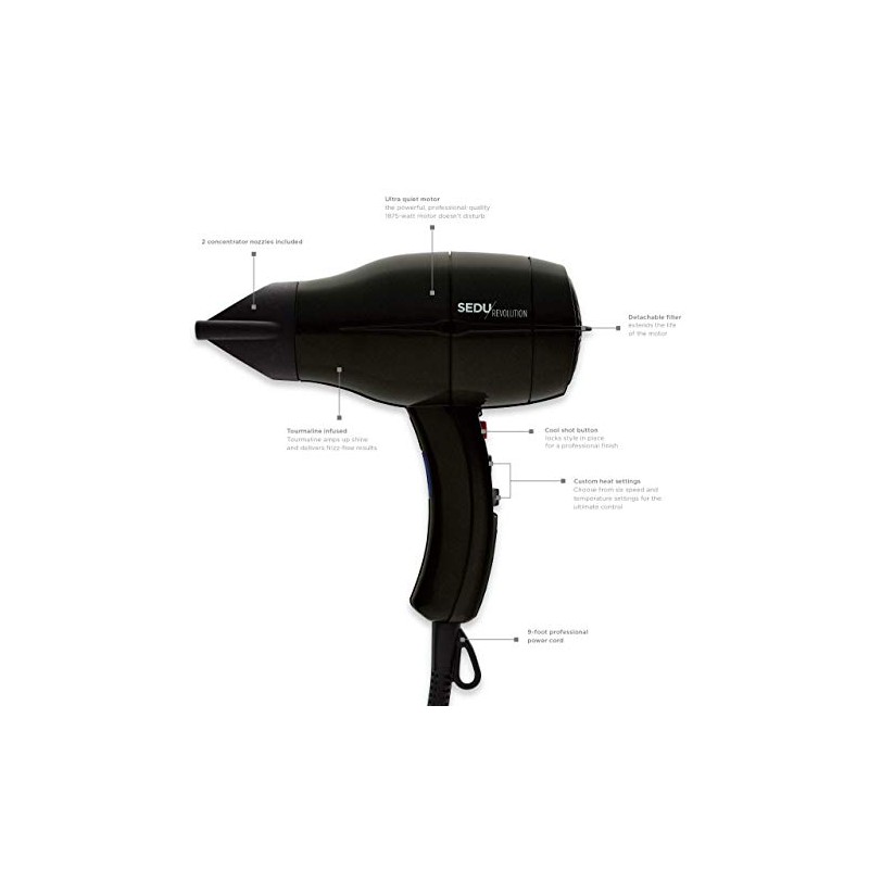 Sedu Revolution Pro Tourmaline Ionic 4000i - Secador de pelo