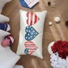 Ogiselestyle 4th of July Love Hearts Throw Pillow Cover, 12