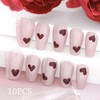 Sethexy Valentines Day Handmade Press On Nails Medium Coffin Pink