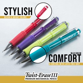 Pentel Twist-Erase III Mechanical Pencil ,0.5mm , Pack of 1 (QE515BPM),Assorted