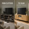 69-Inch Wood TV Stand with Power Outlet and Hidden Storage