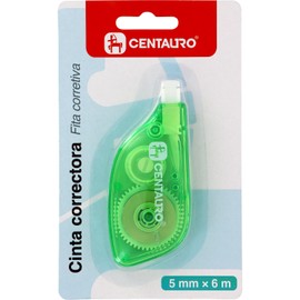 Centauro - Correction Tape 5mm x 6m Quick Dry High Adhesion and Softness for Writing, Perfect for Office and School Supplies, Random Color Green or Yellow